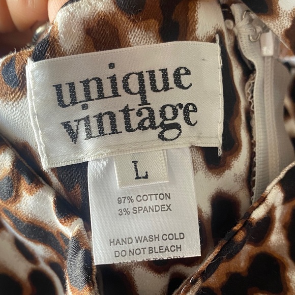 Unique Vintage Strapless Leopard Print Dress - Picture 2 of 2